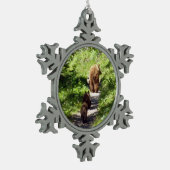 Bruin Beer familie Tin Sneeuwvlok Ornament (Links)