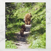 Bruin Beer familie Wijn Etiket (Enkel label)