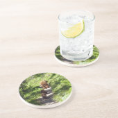 Bruin Beer familie Zandsteen Onderzetter (Zijkant)