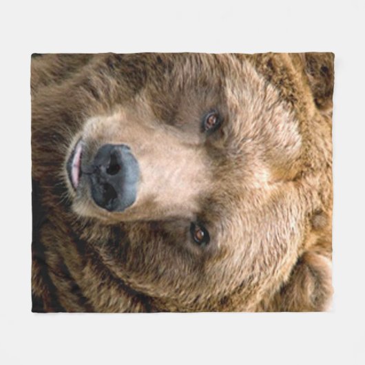 Bruin Beer Fleece Deken (Voorkant (Horizontaal))