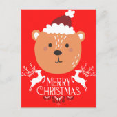 Bruin Beer Funny kerstrode Feestdagen Briefkaarten (Voorkant)