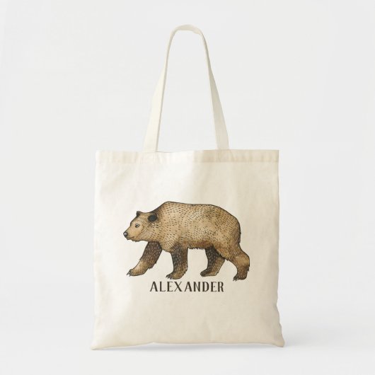 Bruin Beer - Gepersonaliseerde Canvas tas (Voorkant)