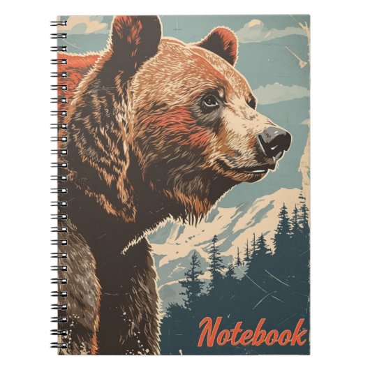 Bruin Beer Grizzly  Notitieboek (Voorkant)