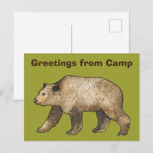 Bruin Beer groet uit Camp Briefkaart (Voorkant / Achterkant)