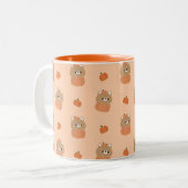 Bruin Beer Halloween Tweekleurige Koffiemok (Voorkant links)