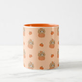 Bruin Beer Halloween Tweekleurige Koffiemok (Center)