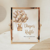 Bruin Beer Hete Luchtballon Baby Luier Raffle Poster