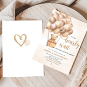 Bruin Beer Hete Luchtballon Baby shower Kaart