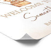Bruin Beer Hete Luchtballon Baby shower Welkom Poster