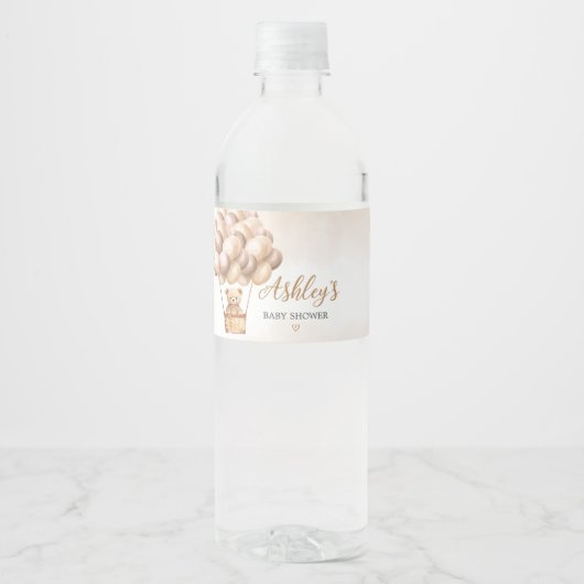 Bruin Beer Hete Luchtballon Waterfles Etiket (Voorkant)