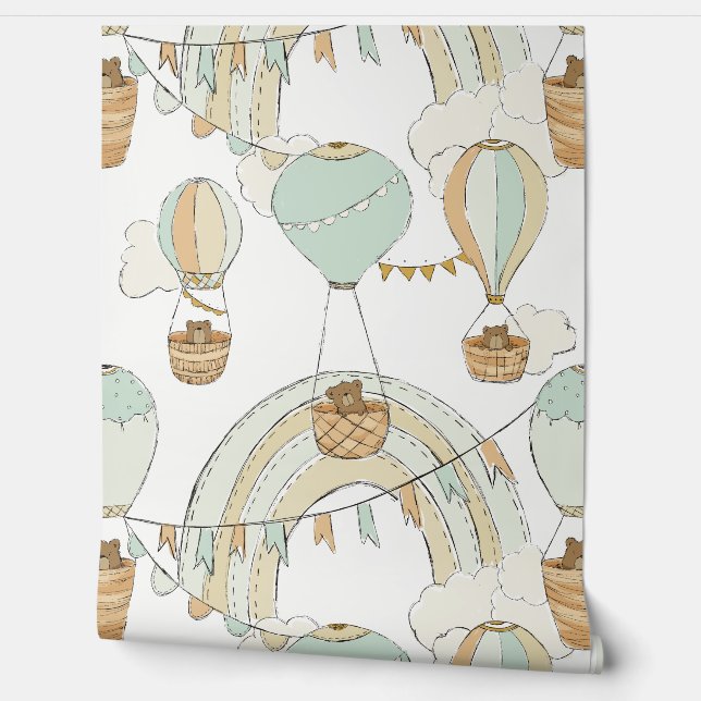Bruin Beer Hete Luchtballonrit () Behang (Afrollen)