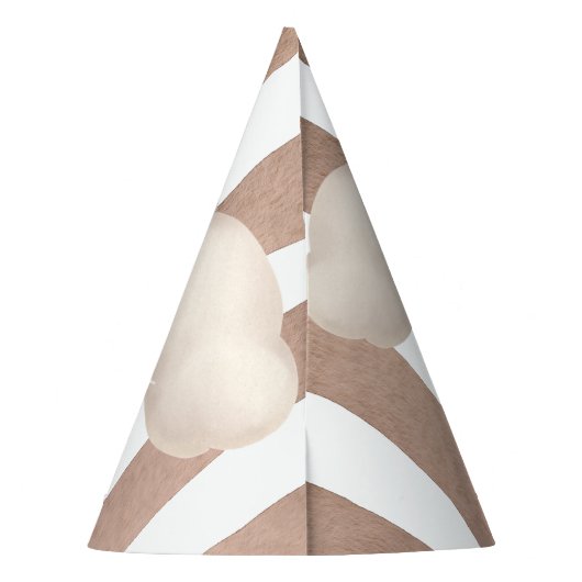 Bruin Beer Hot-Air ballon Feesthoedjes (Achterkant)