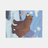 Bruin beer in de bergen fleece deken (Voorkant (Horizontaal))