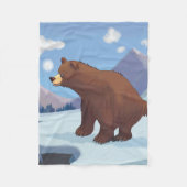 Bruin beer in de bergen fleece deken (Voorkant)