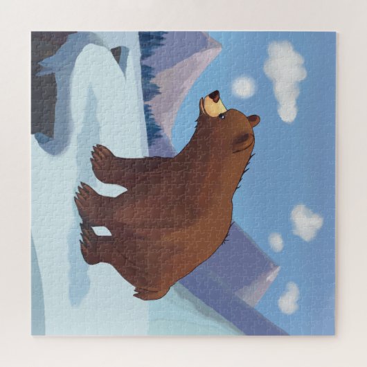 Bruin beer in de bergen legpuzzel (Horizontaal)