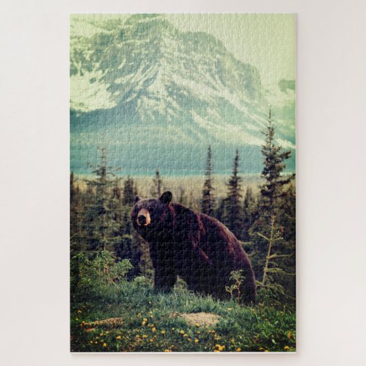 Bruin Beer in de bergen Legpuzzel (Verticaal)