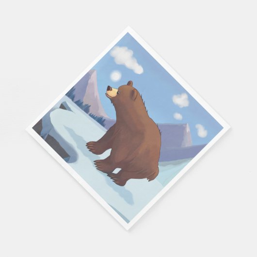 Bruin beer in de bergen servet (Hoek)