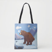 Bruin beer in de bergen tote bag (Voorkant)