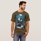 Bruin Beer in de winter T-shirt (Voorkant volledig)