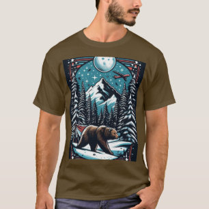 Bruin Beer in de winter T-shirt