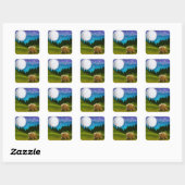 Bruin Beer in Moonlight Vierkante Sticker (Vel)