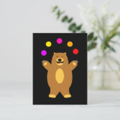 Bruin Beer Juggling Briefkaart (Staand voorkant)