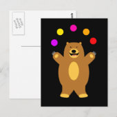Bruin Beer Juggling Briefkaart (Voorkant / Achterkant)