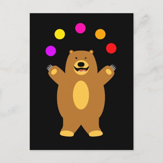 Bruin Beer Juggling Briefkaart (Voorkant)