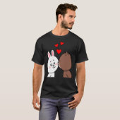 Bruin Beer konijn Bunny Rabbit Kiss Lightweigh T-shirt (Voorkant volledig)