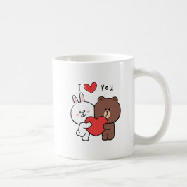 Bruin beer konijnenliefde koffiemok