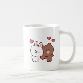 Bruin beer konijnenliefde koffiemok