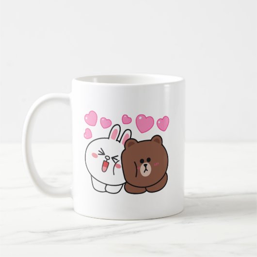 Bruin beer konijntje koffiemok (Links)