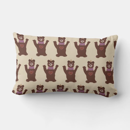 Bruin Beer kussen voor kinderen (Achterkant)