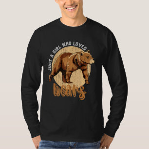 Bruin Beer Meisjes Vrouwen Bos Dier Wildlife Bea T-shirt
