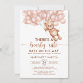 Bruin Beer met ballonnen Teddy Bear Baby shower Kaart (Voorkant)