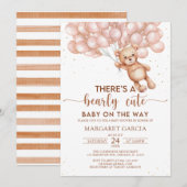 Bruin Beer met ballonnen Teddy Bear Baby shower Kaart (Voorkant / Achterkant)