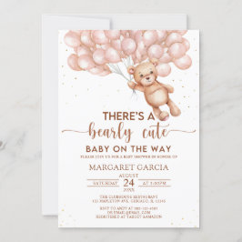 Bruin Beer met ballonnen Teddy Bear Baby shower Kaart