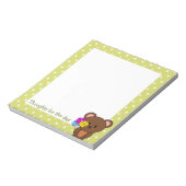 bruin Beer met een bundel bloemen Notitieblok (Linkerzijde)