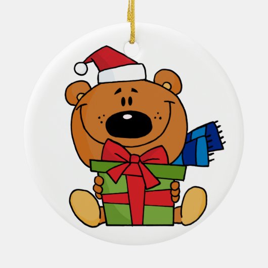 Bruin Beer met Gift Keepomwille Ornament (Achterkant)