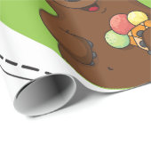 Bruin Beer met ijskap Cadeaupapier (Rol Hoek)