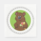 Bruin Beer met ijskap Servet (Voorkant)