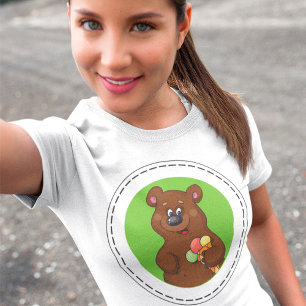 Bruin Beer met ijskap T-shirt
