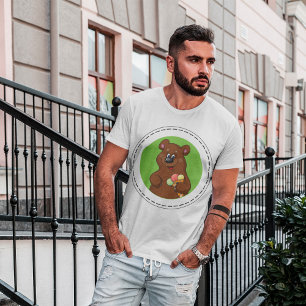 Bruin Beer met ijskap T-shirt