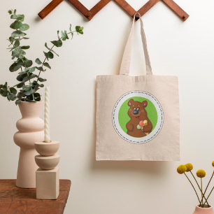 Bruin Beer met ijskap Tote Bag
