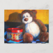 Bruin Beer met Red Drum Briefkaart (Voorkant)