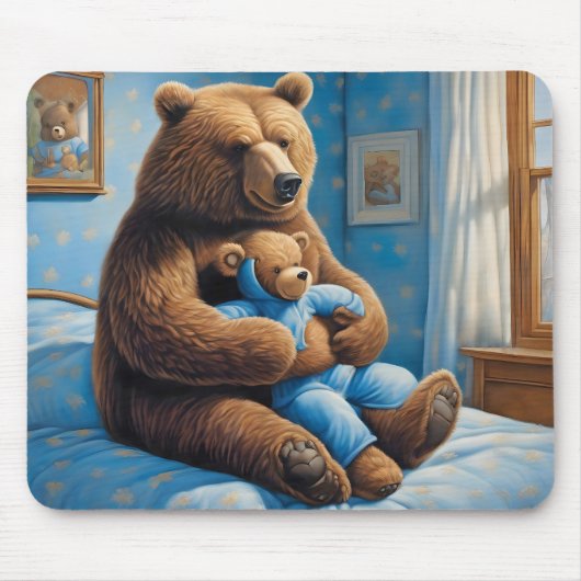 Bruin Beer met teddybeer Muismat (Voorkant)