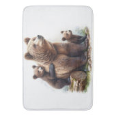 Bruin Beer met twee welpen Badmat (Voorkant Verticaal)