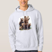 Bruin Beer met twee welpen Hoodie (Voorkant)