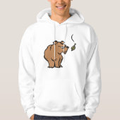 Bruin Beer met vallende herfstblad Schattigee dier Hoodie (Voorkant)