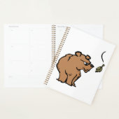 Bruin Beer met vallende herfstblad Schattigee dier Planner (Display)